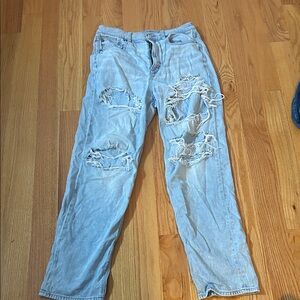 American Eagle Outfitters Light Blue Distressed Women's Jeans